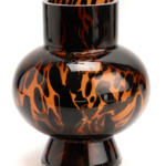 VASE MARRON MOUCHETE NOIR H18