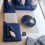 Salon white blue